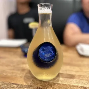 Bottle of pineapple sake