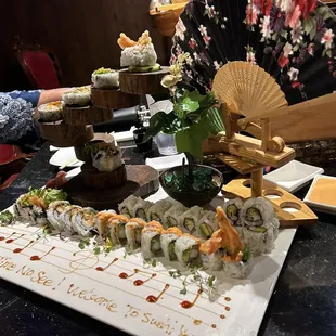 Shrimp tempura, Mexican &amp; California rolls