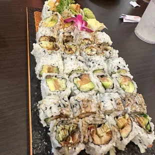 Eel sushi roll  Alaska roll  Tempura roll