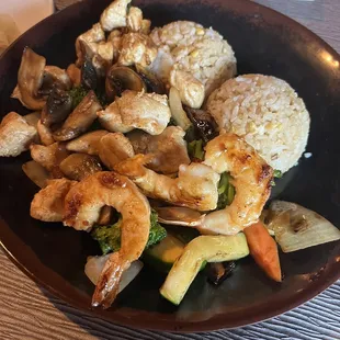 Chicken and shrimp hibachi