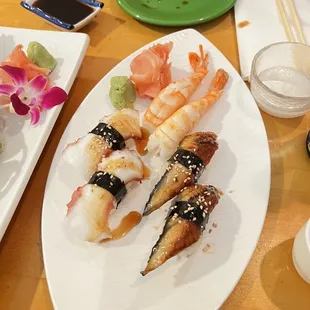 a plate of sushi