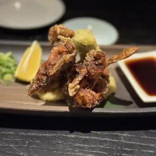 Fried soft shell crabs