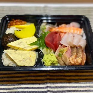 Beautiful box of treasures aka sashimi donburi