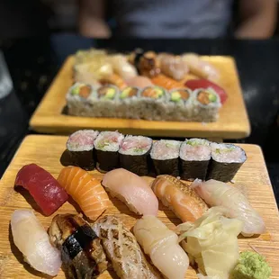 a variety of different types of sushi