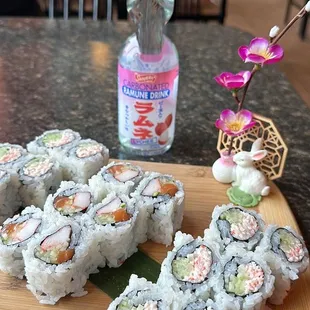 Crab salad roll and Alaskana roll