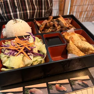 Bento box- with chicken and gyoza
