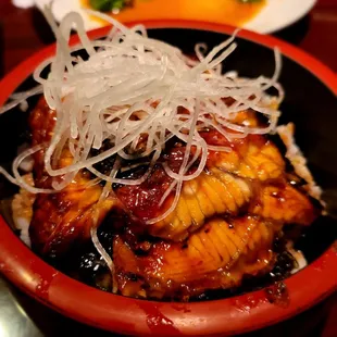 a bowl of food on a table