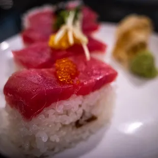 Maguro Oshi-Zushi*. Rice to fish ratio is WAY OFF! $6.50...