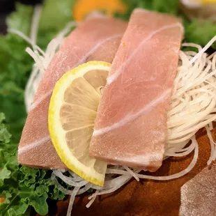 Toro sashimi. 2 pieces for $17.95.