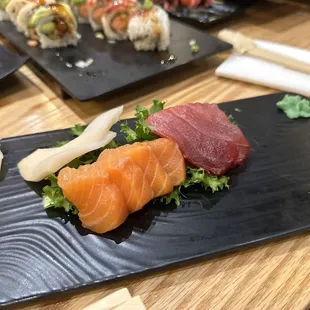 sushi and sashimi, sashimi, sushi, food