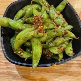 Spicy Garlic Edamame