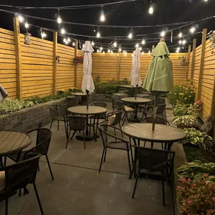 Outdoor patio!  Closed since we got here so close to Closing