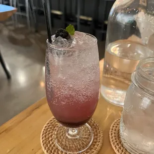 From special cocktail menu -- blackberry spritz