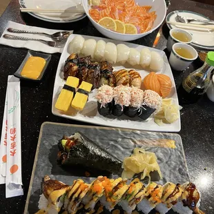 sushi, sushi and sashimi, sashimi, food