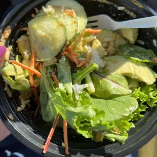 wtf is this? my salad poke bowl. wrong sauce