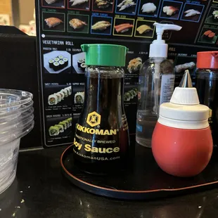 Wasabi and soy sauce