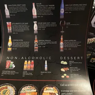 Drink menu