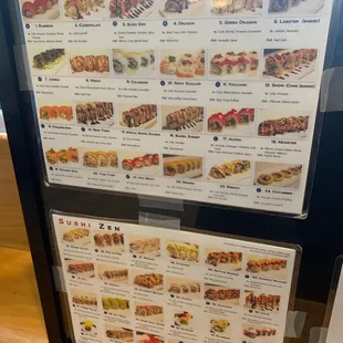Sushi Roll Menu