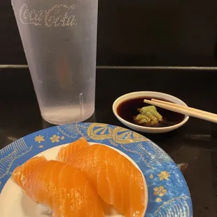 Fatty salmon was delicious and fresh.