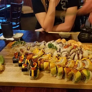 The before photo. Deliciousness on a slab of wood.