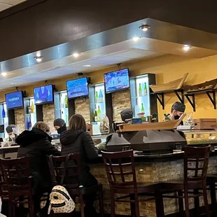 Sushi bar at 11:35 am on a  Monday