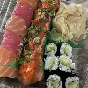 49er, sunset roll, avo maki roll for the win!
