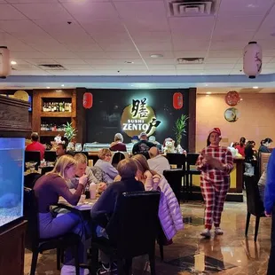 people eating at a restaurant