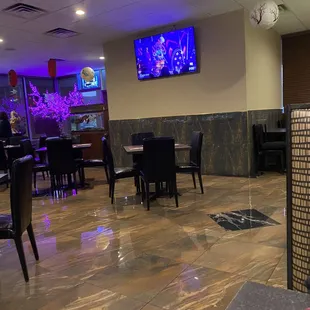 a view of the dining area