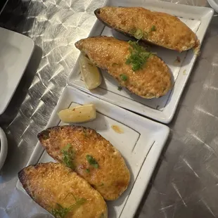 Baked bass and baked mussel