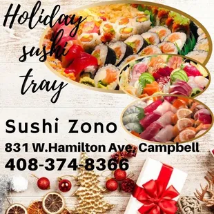 Party sushi tray now available