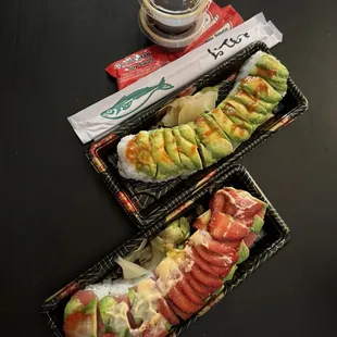 GODZILLA ROLL and STRAWBERRY ROLL