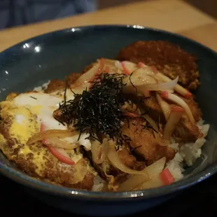 a bowl of food on a table