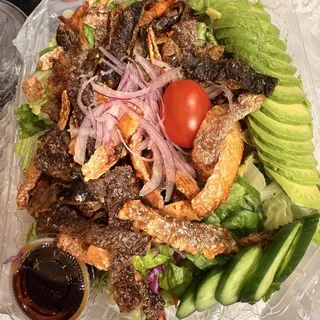 6. Salmon Skin Salad