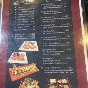 Yummy menu