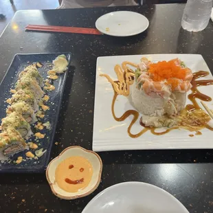 The tower with salmon and the San Antonio roll