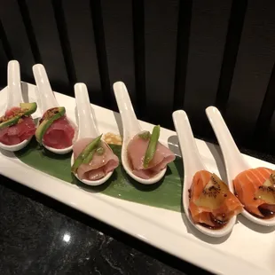 Sashimi spoon sampler