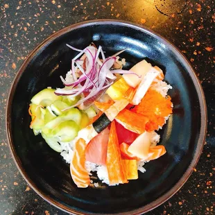 Sushi bowl all raw but customizable