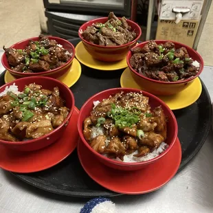 Spicy Pork Bowl Chicken Bowl Beef Bulgogi Bowl