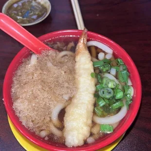 Shrimp tempura udon noodle soup