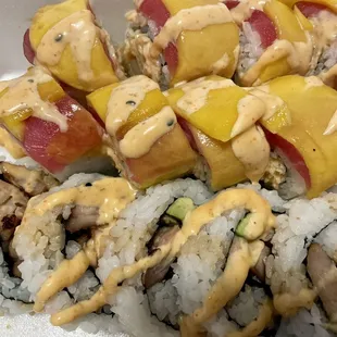 Mango mango Roll and chicken teriyaki roll