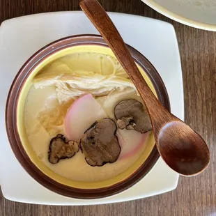 Steamed egg custard with truffles - delightful