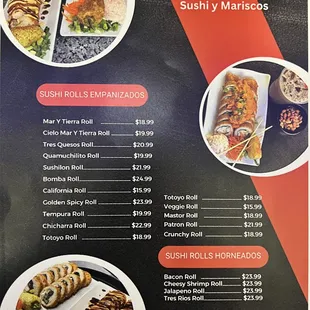 Sushi Rolls Menu