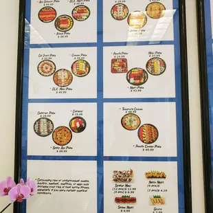 Menu on wall with pics, left panel