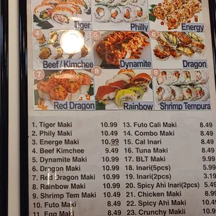 Menu as of 07/28/23