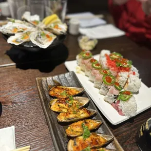 baked mussel,  Flamin Hot Roll