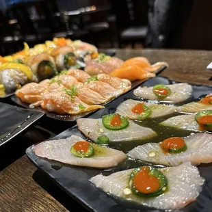 sushi and sashimi, sushi, sashimi, food