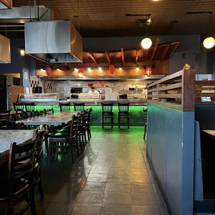 interior, sushi and sashimi