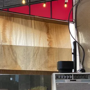 Water stains on curtain