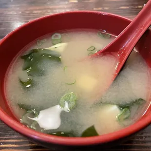 Miso soup was delicious! No too salty and has Toufu in it ... it hit the spot.