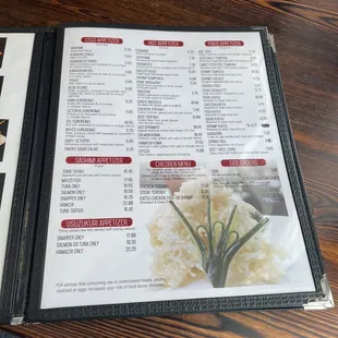 the menu